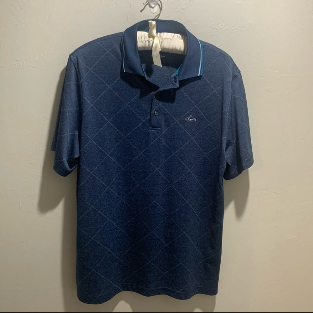 Greg Norman for Tasso Elba Play Dry Blue Men's Large Polo Shirt